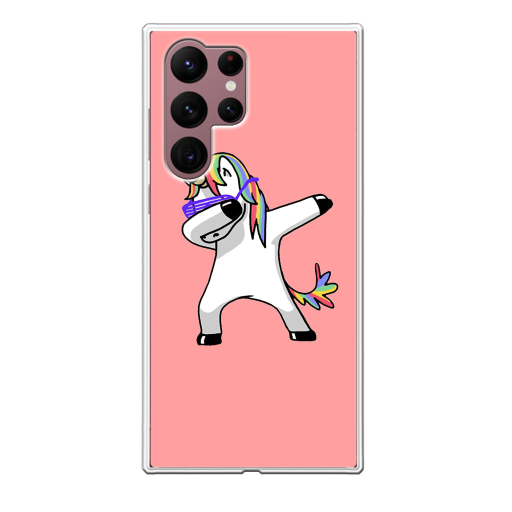 Unicorn Dabbing Pink Galaxy S22 Ultra 5G Case