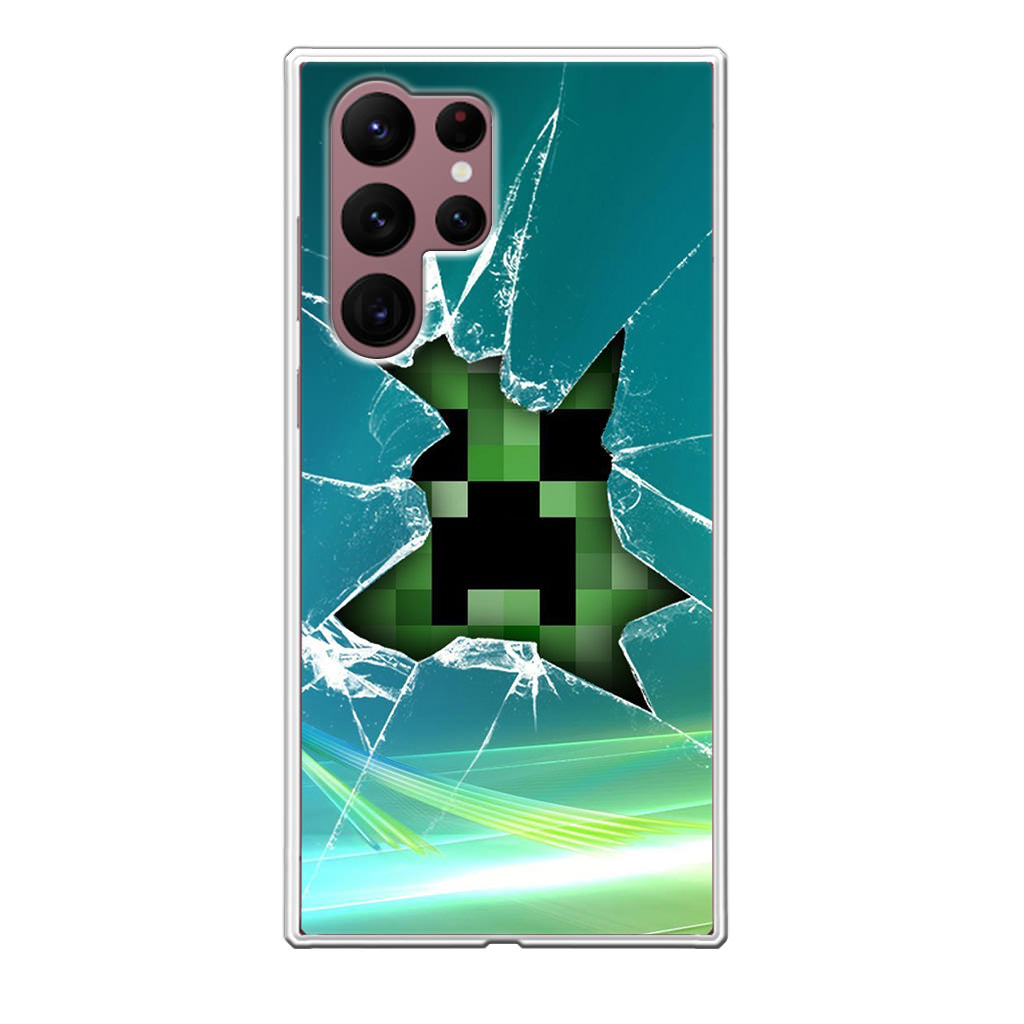 Creeper Glass Broken Green Galaxy S22 Ultra 5G Case