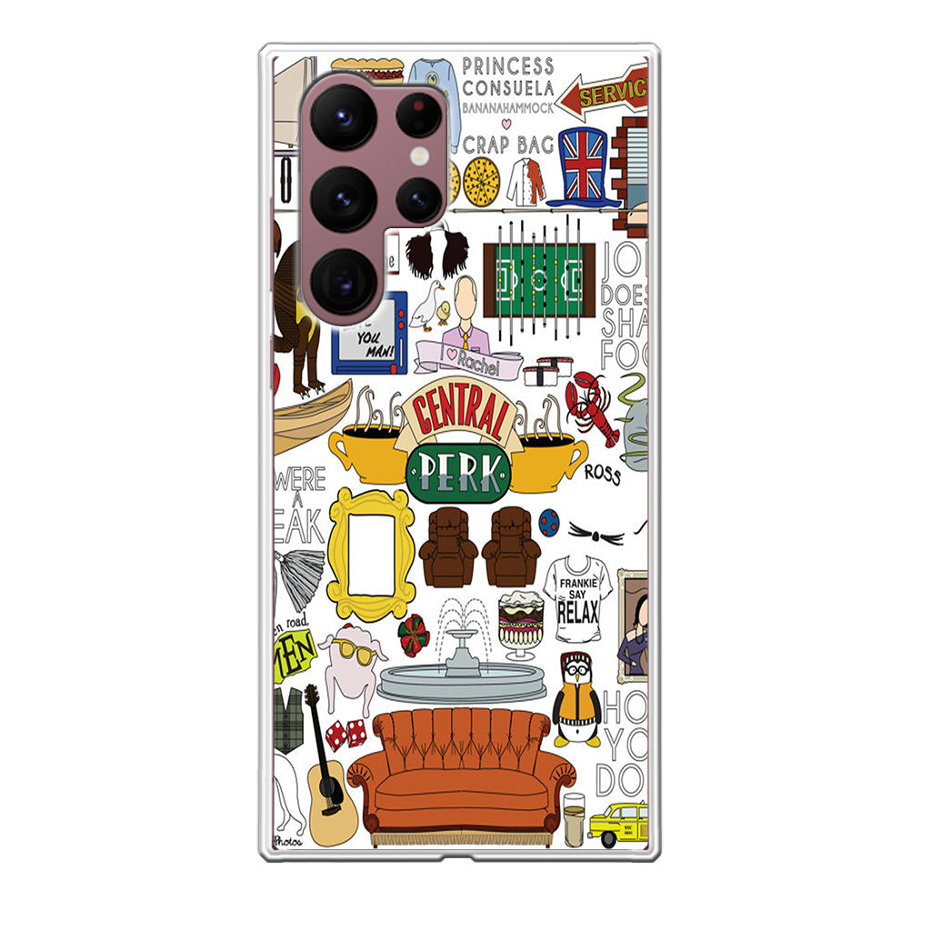 Friends TV Show Central Perk Sticker Galaxy S22 Ultra 5G Case