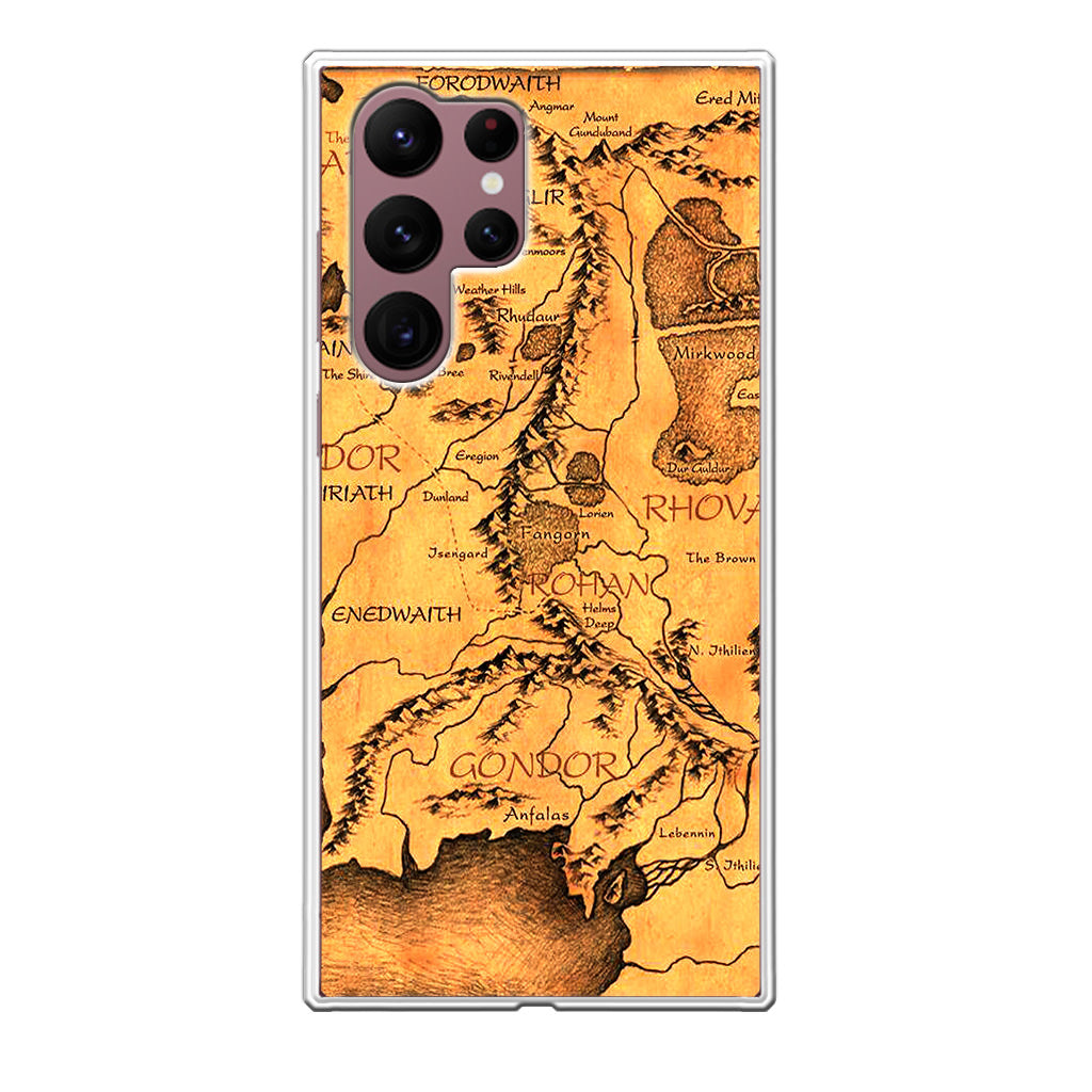 Middle Earth Map Hobbit Galaxy S22 Ultra 5G Case