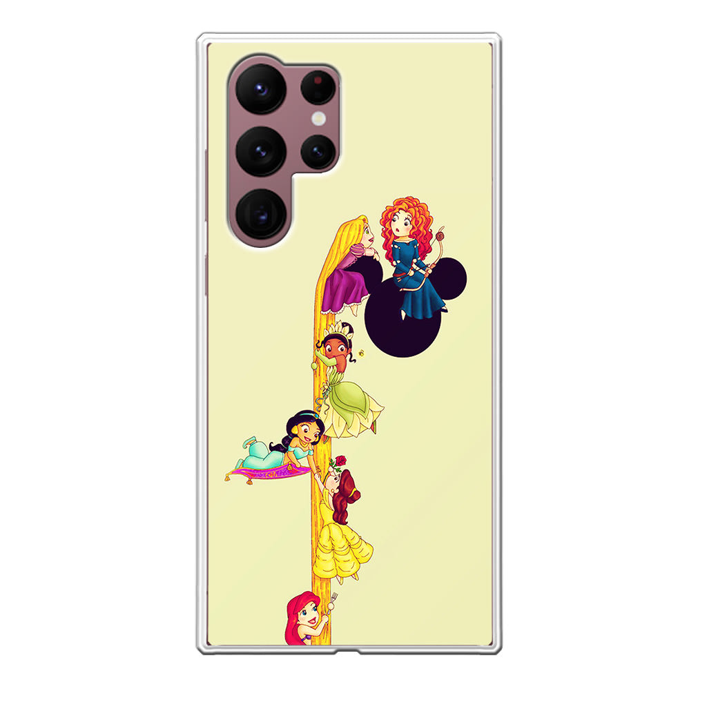 Princesses Climbing Rapunzel's Hair Galaxy S22 Ultra 5G Case