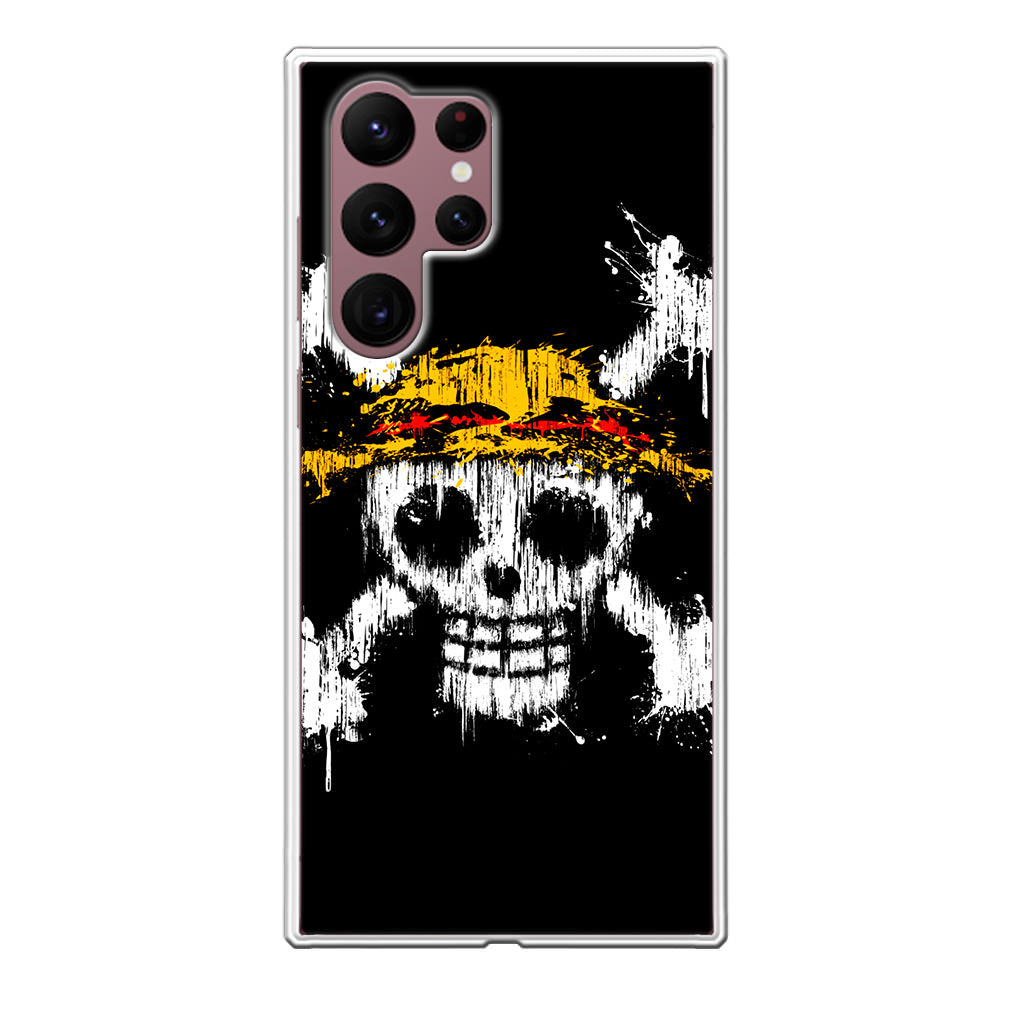 Straw Hat Pirate Logo Paint Galaxy S22 Ultra 5G Case