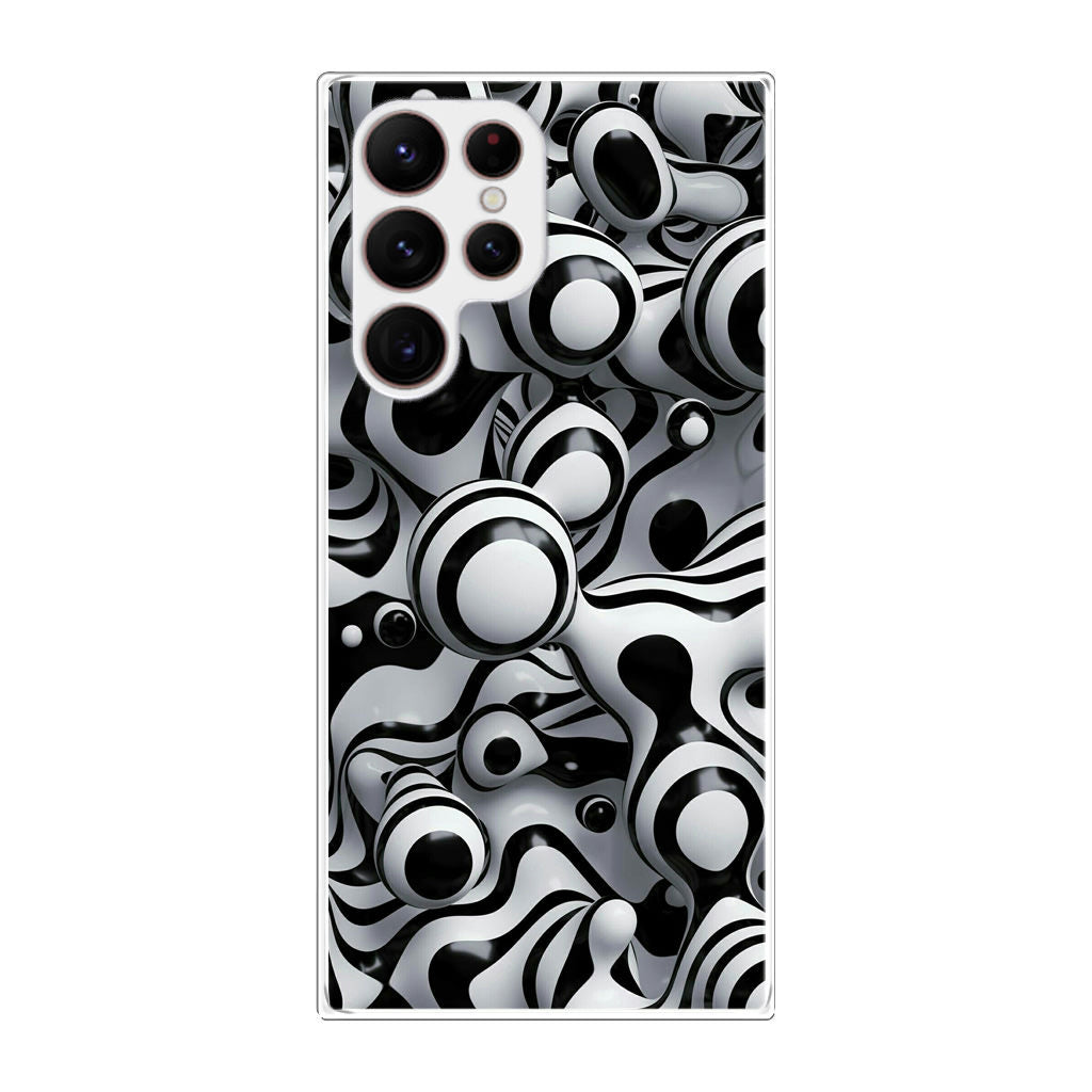 Abstract Art Black White Galaxy S22 Ultra 5G Case