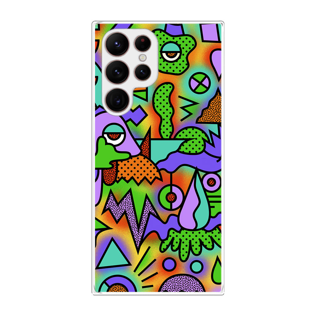 Abstract Colorful Doodle Art Galaxy S22 Ultra 5G Case