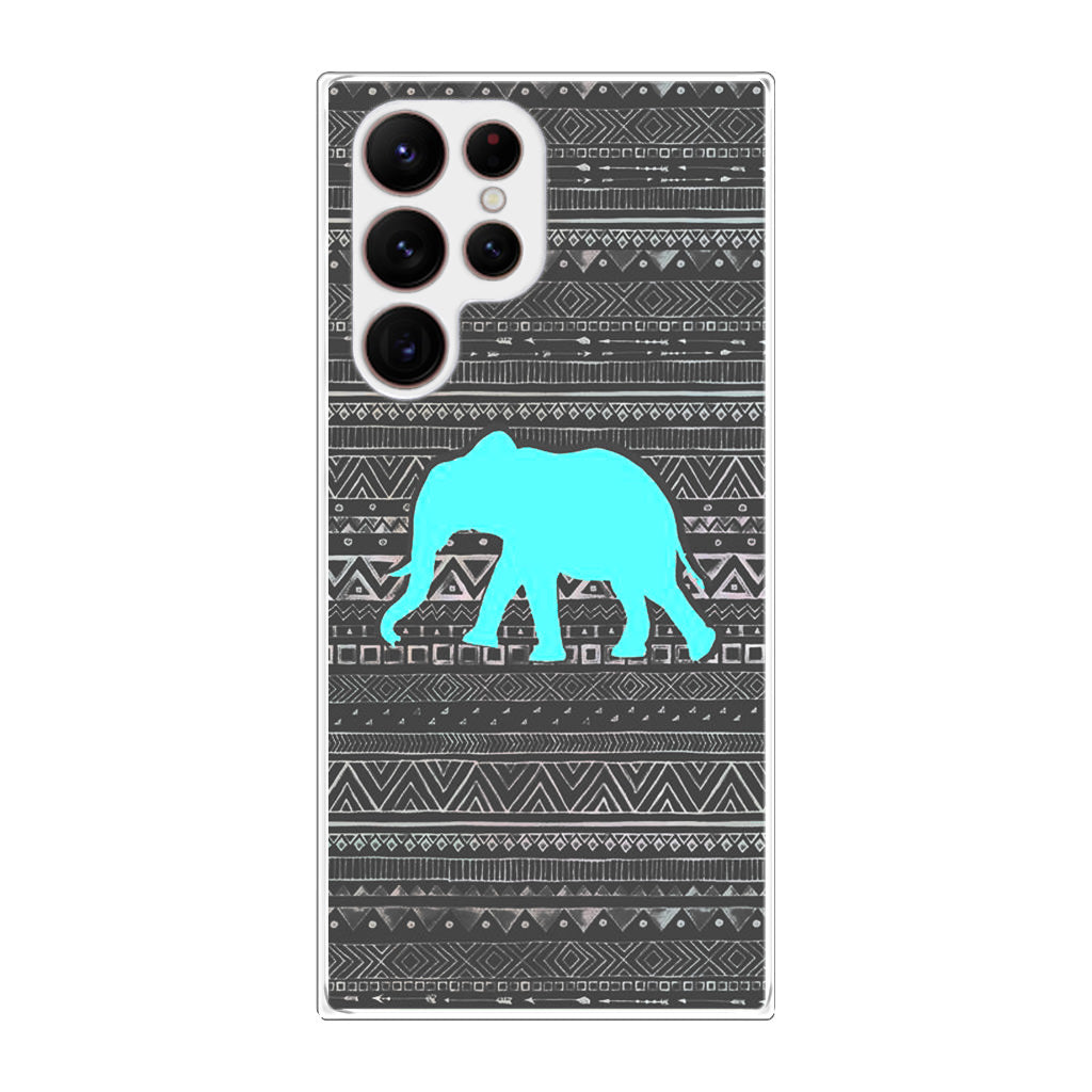 Aztec Elephant Turquoise Galaxy S22 Ultra 5G Case