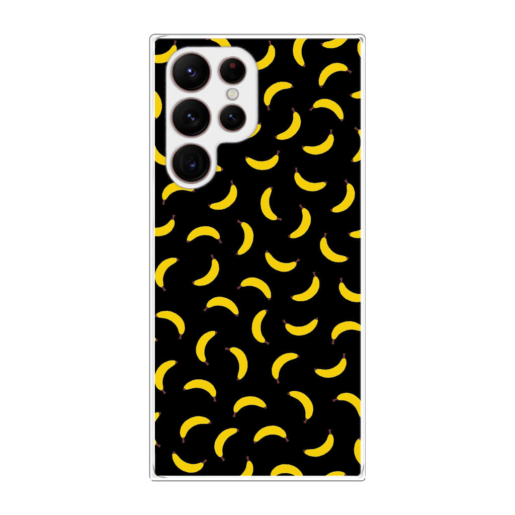 Bananas Fruit Pattern Black Galaxy S22 Ultra 5G Case