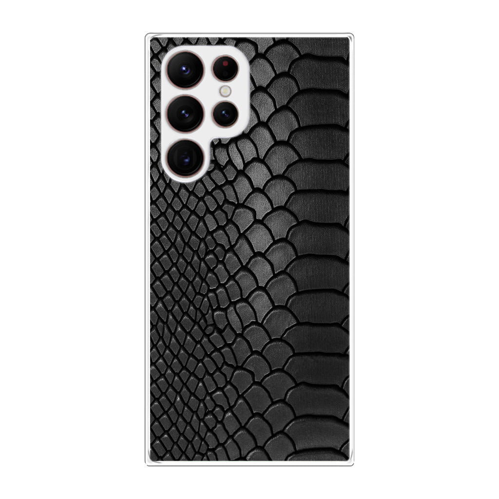 Black Snake Skin Texture Galaxy S22 Ultra 5G Case