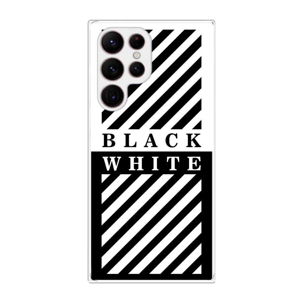 Black White Stripes Galaxy S22 Ultra 5G Case