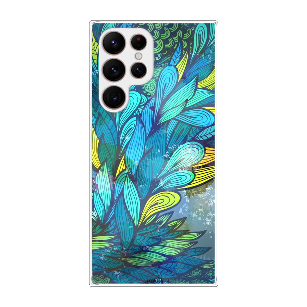 Colorful Art in Blue Galaxy S22 Ultra 5G Case