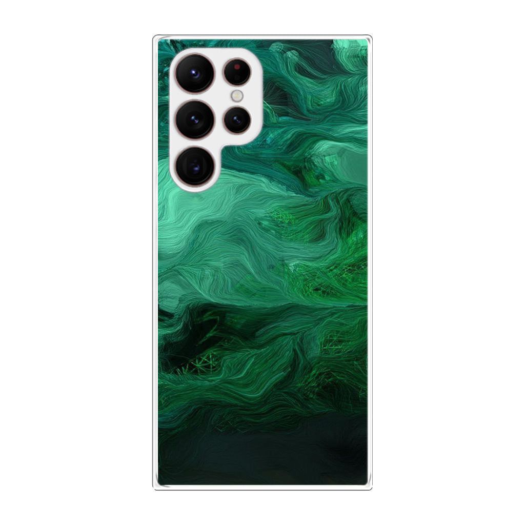 Green Abstract Art Galaxy S22 Ultra 5G Case