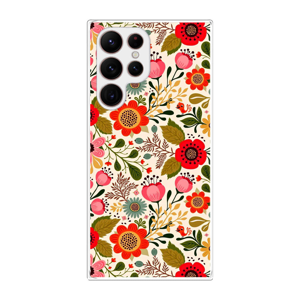 Hello Spring Pattern Galaxy S22 Ultra 5G Case