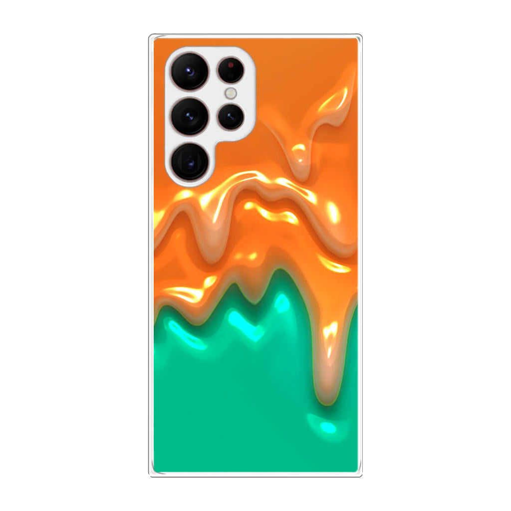 Orange Paint Dripping Galaxy S22 Ultra 5G Case