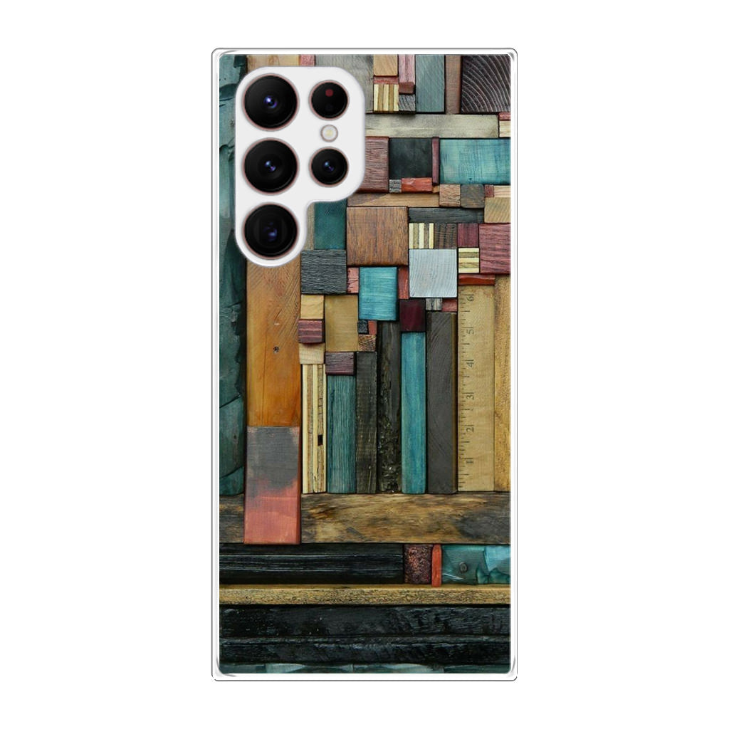 Painted Abstract Wood Sculptures Galaxy S22 Ultra 5G Case