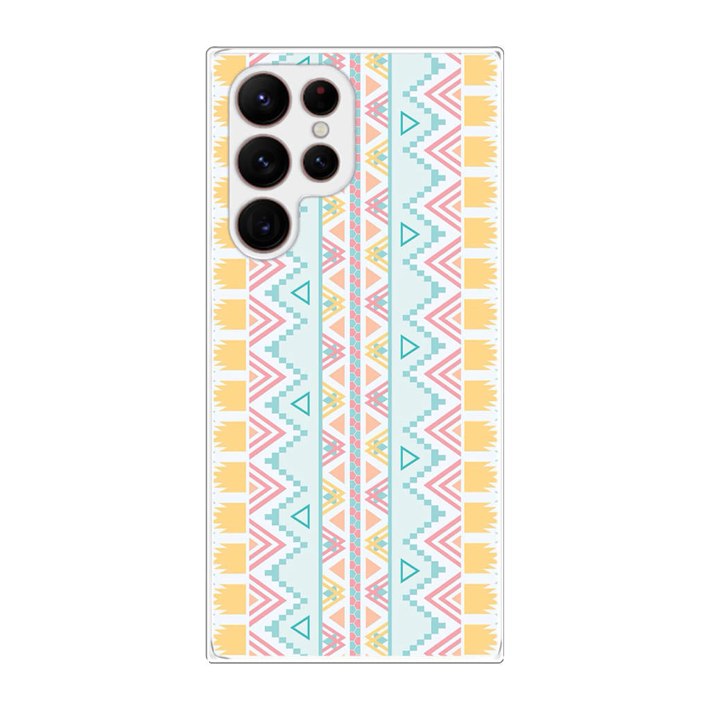 Peach Aztec Pattern Galaxy S22 Ultra 5G Case