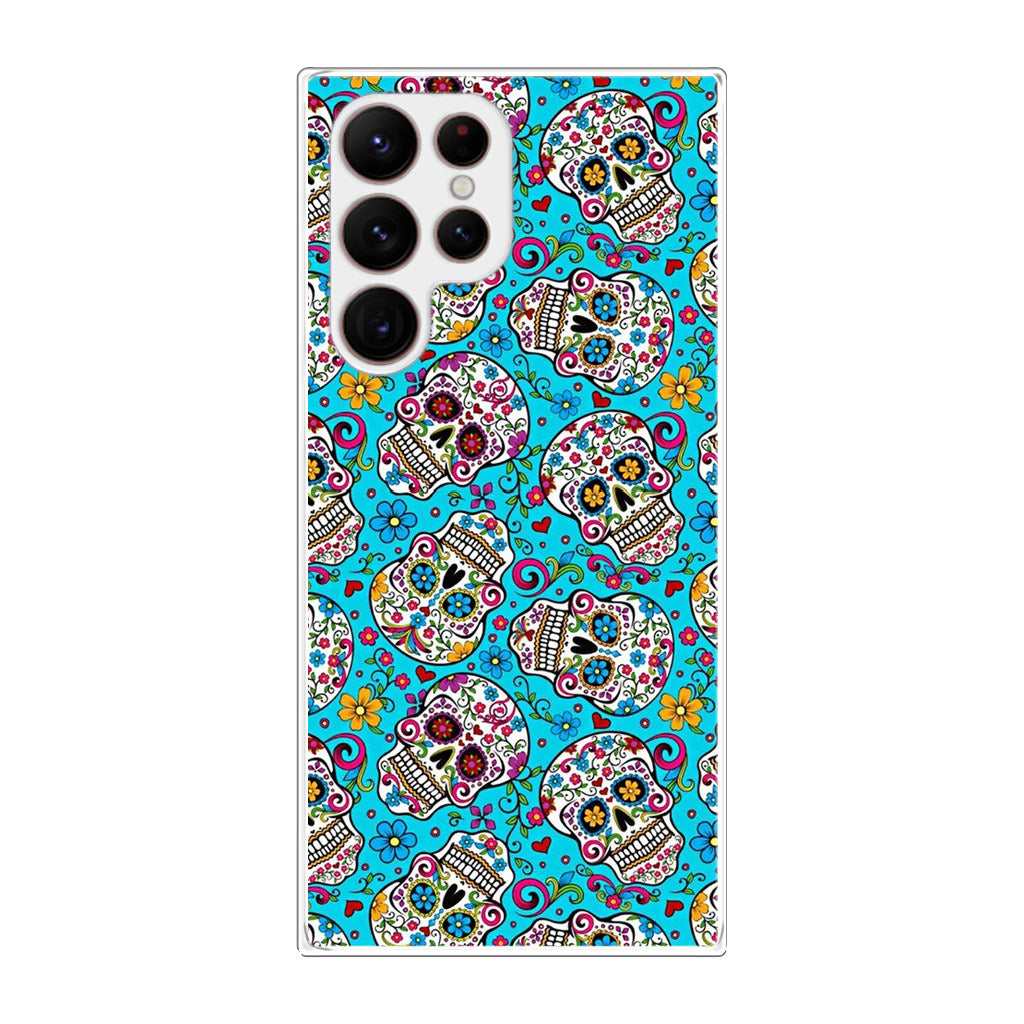 Skull Floral Sugar Galaxy S22 Ultra 5G Case