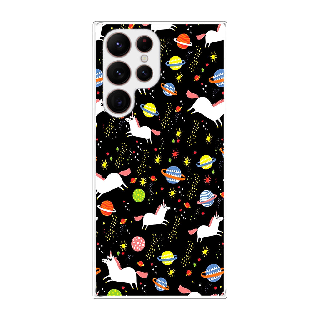 Space Unicorn Pattern Galaxy S22 Ultra 5G Case