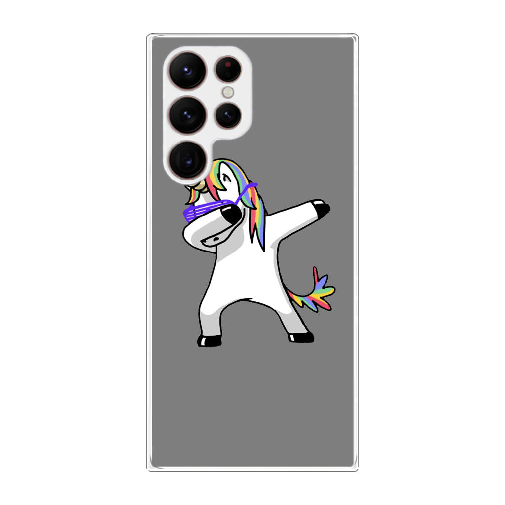 Unicorn Dabbing Grey Galaxy S22 Ultra 5G Case