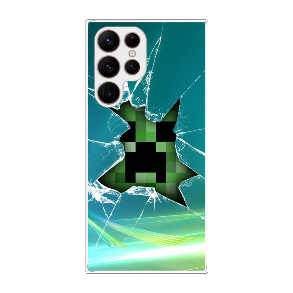 Creeper Glass Broken Green Galaxy S22 Ultra 5G Case