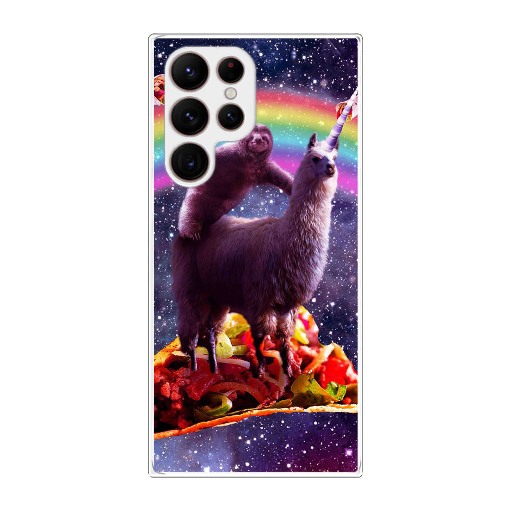 LLama And Sloth On Space Galaxy S22 Ultra 5G Case