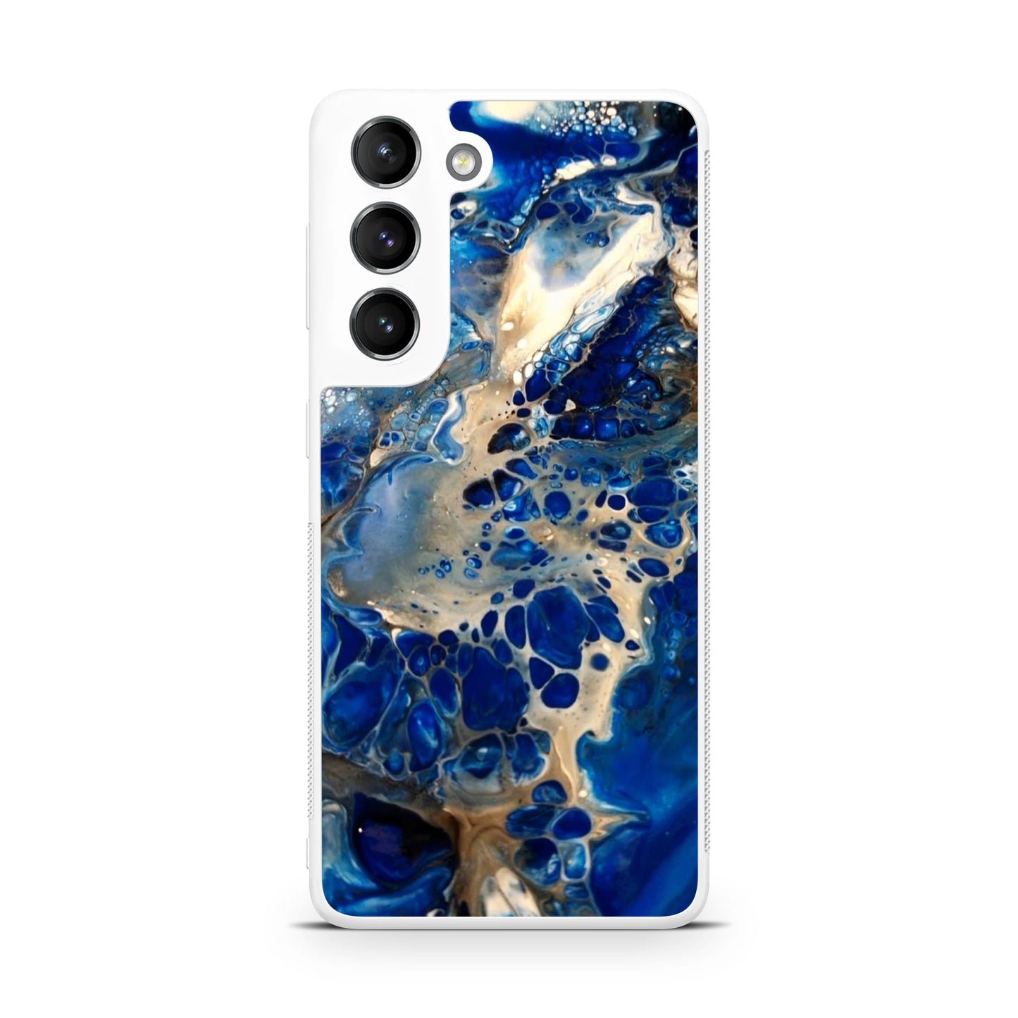 Abstract Golden Blue Paint Art Galaxy S22 / S22 Plus Case