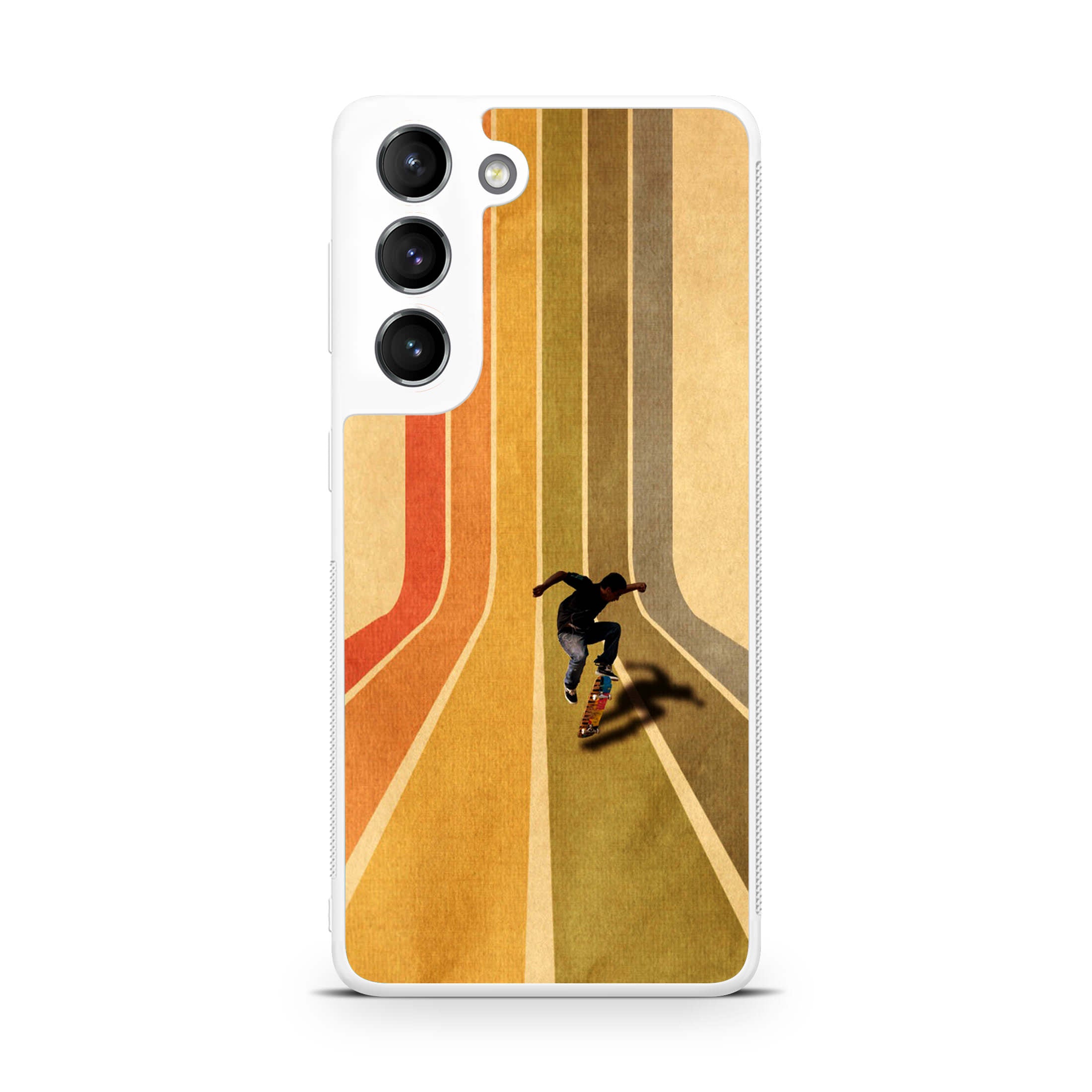 Vintage Skateboard On Colorful Stipe Runway Galaxy S22 / S22 Plus Case