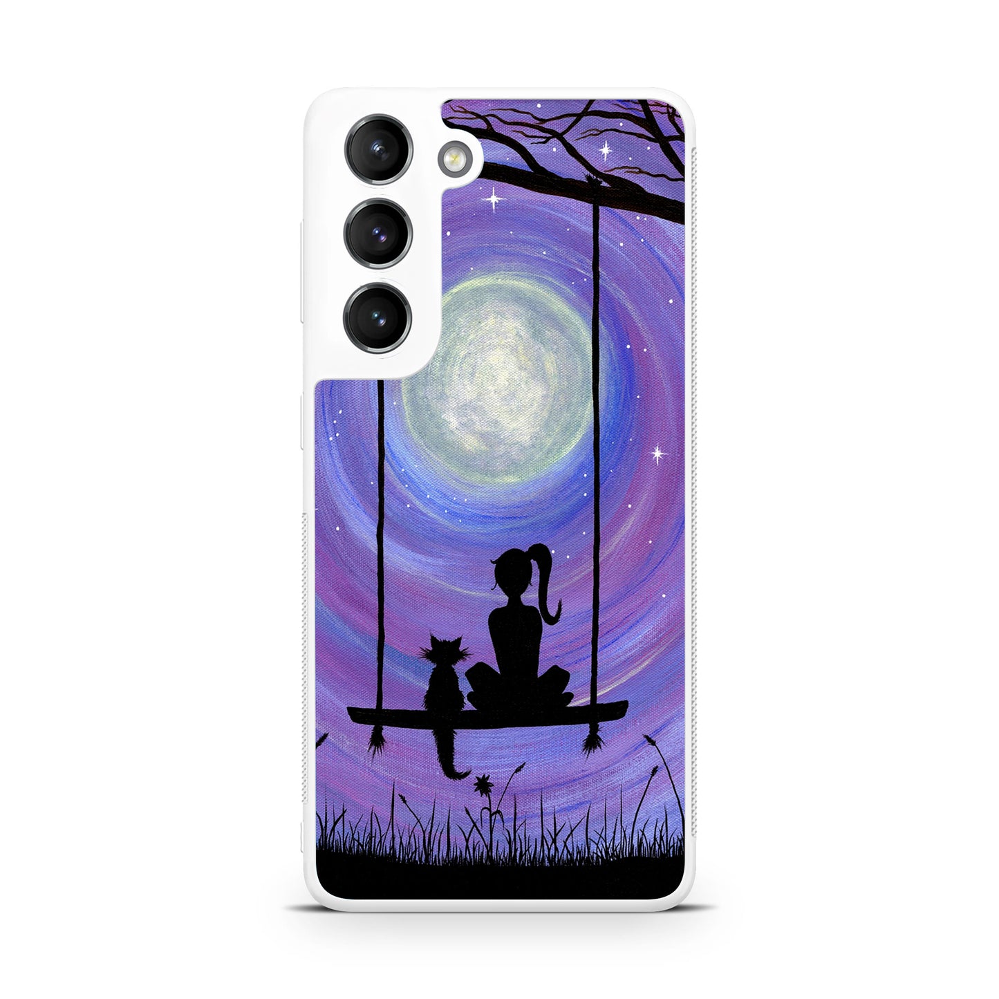 Girl Cat and Moon Galaxy S22 / S22 Plus Case