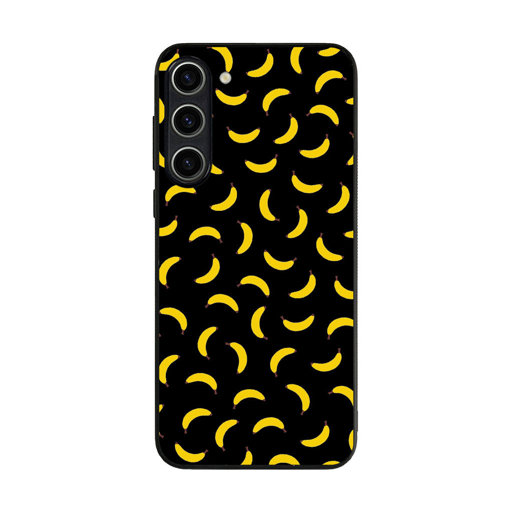 Bananas Fruit Pattern Black Samsung Galaxy S23 / S23 Plus Case