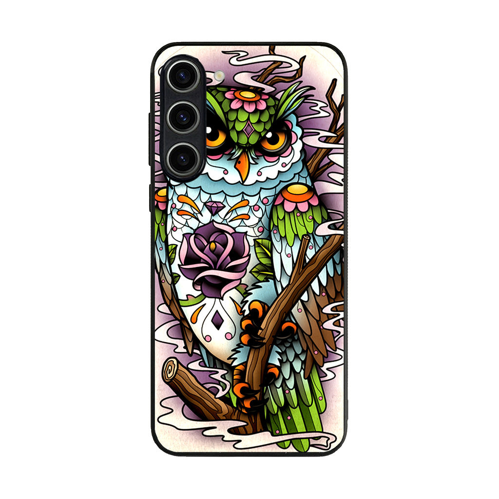 Sugar Skull Owl Tattoo Samsung Galaxy S23 / S23 Plus Case