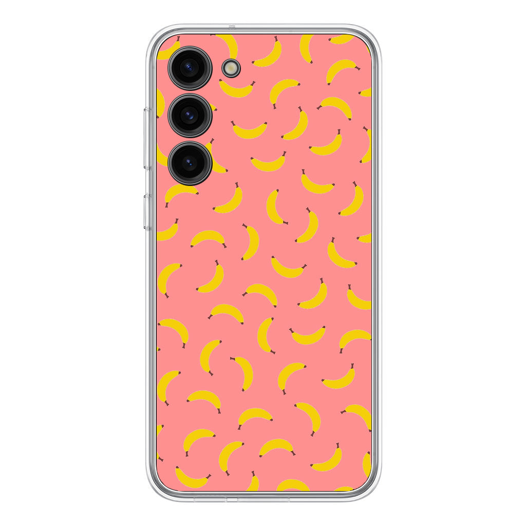 Bananas Fruit Pattern Pink Samsung Galaxy S23 / S23 Plus Case