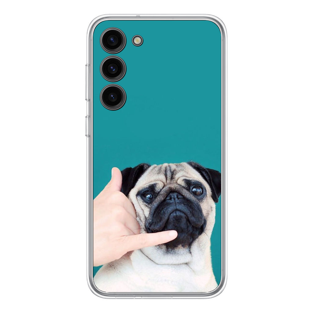 Pug is on the Phone Samsung Galaxy S23 / S23 Plus Case