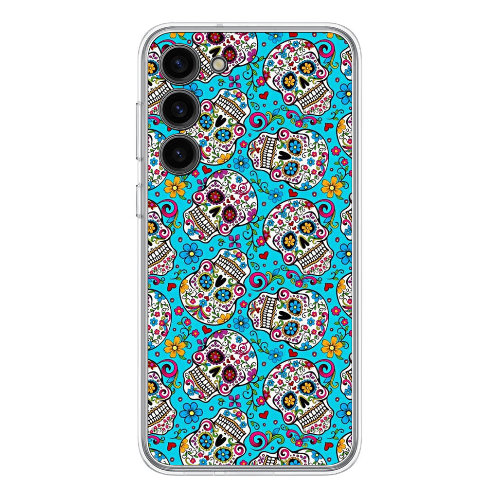 Skull Floral Sugar Samsung Galaxy S23 / S23 Plus Case