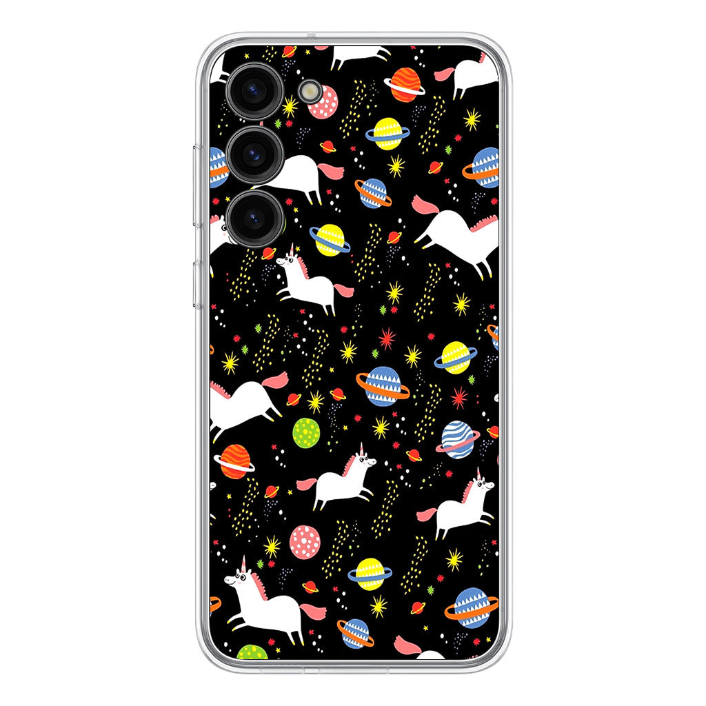 Space Unicorn Pattern Samsung Galaxy S23 / S23 Plus Case