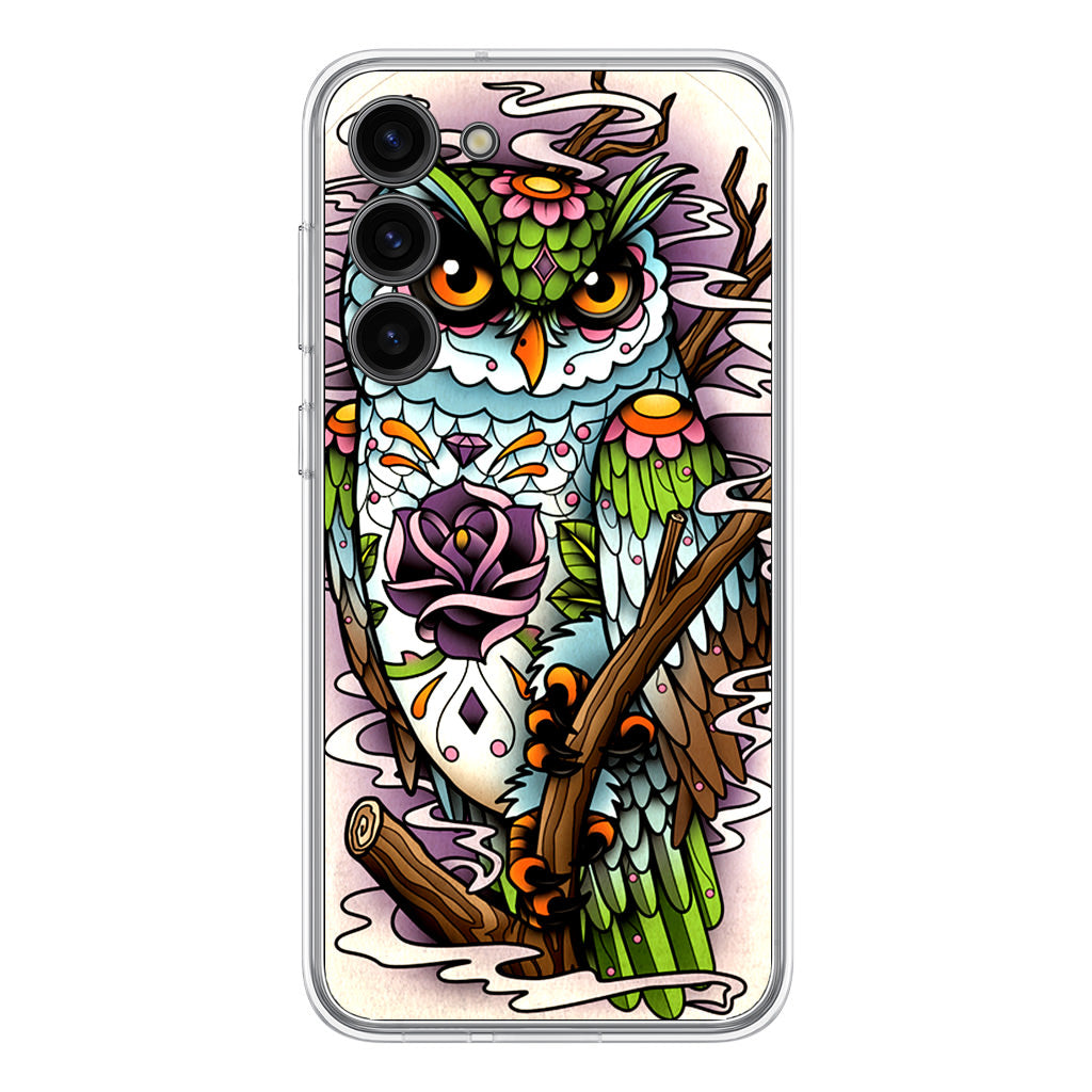 Sugar Skull Owl Tattoo Samsung Galaxy S23 / S23 Plus Case