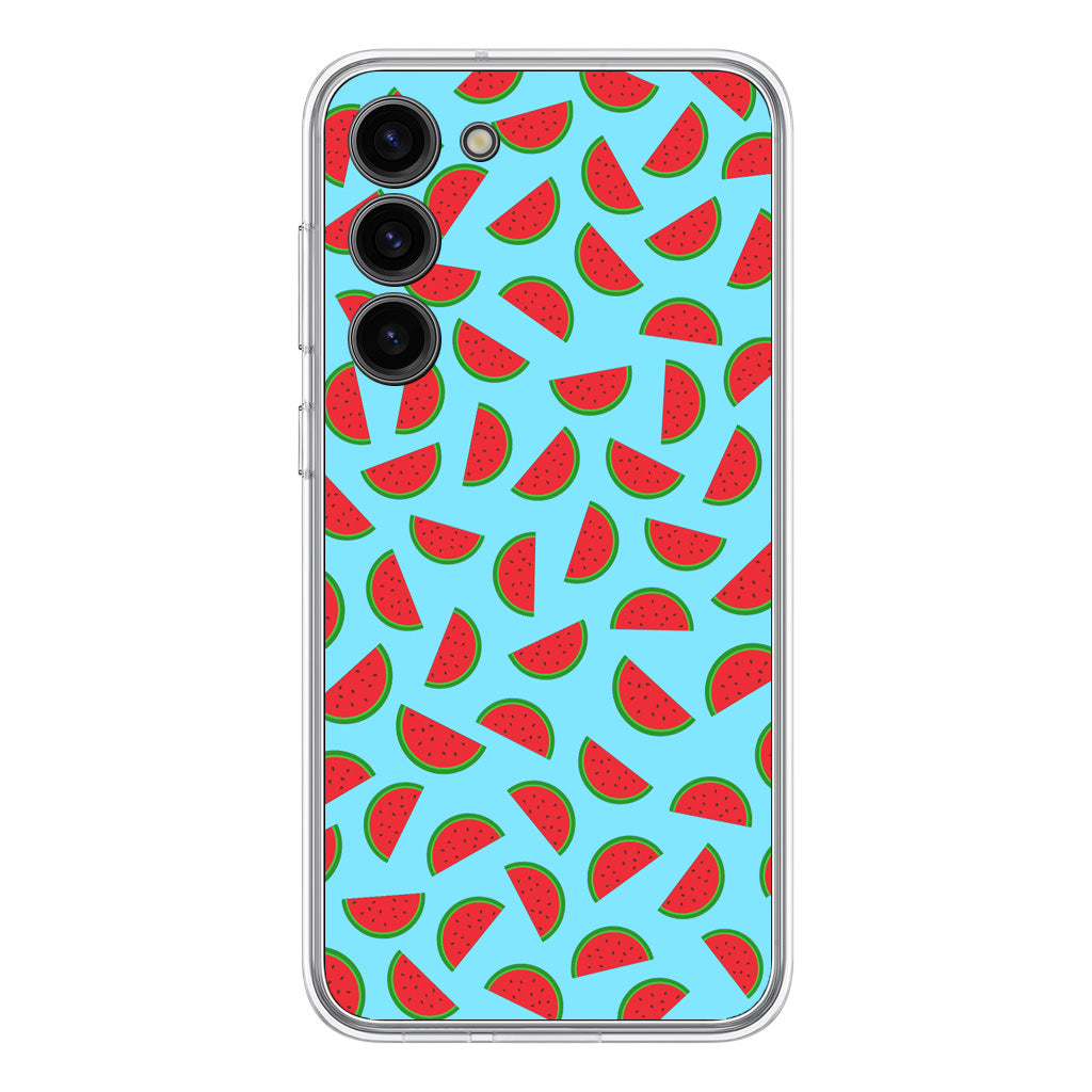 Watermelon Fruit Pattern Blue Samsung Galaxy S23 / S23 Plus Case