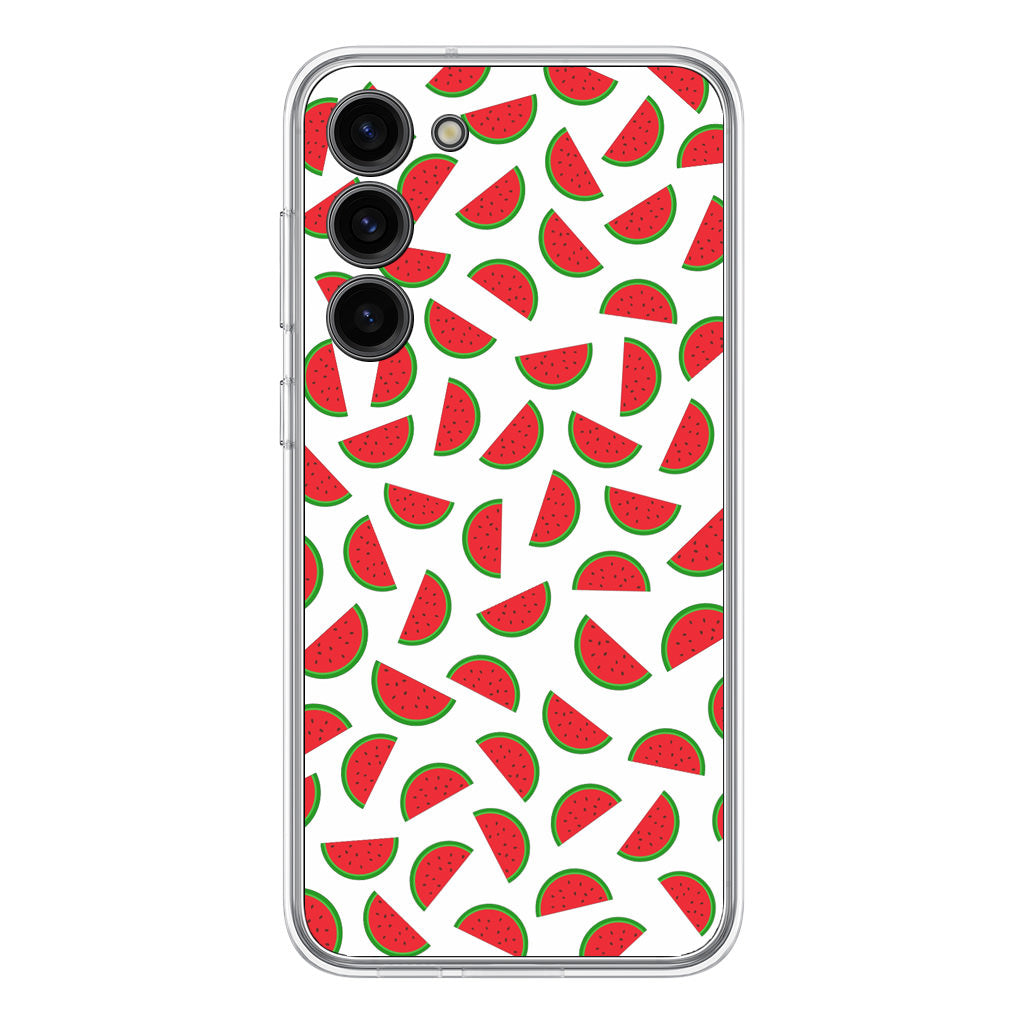 Watermelon Fruit Pattern White Samsung Galaxy S23 / S23 Plus Case