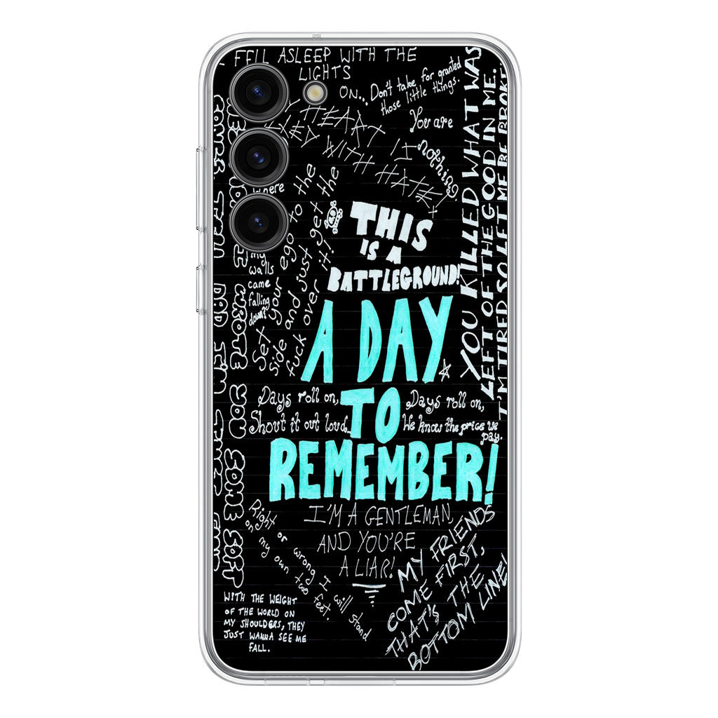 A Day To Remember Quote Samsung Galaxy S23 / S23 Plus Case