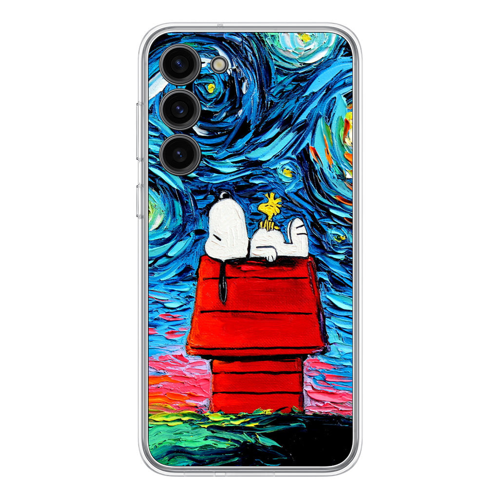 Dog Lying Under Starry Night Van Gogh Samsung Galaxy S23 / S23 Plus Case