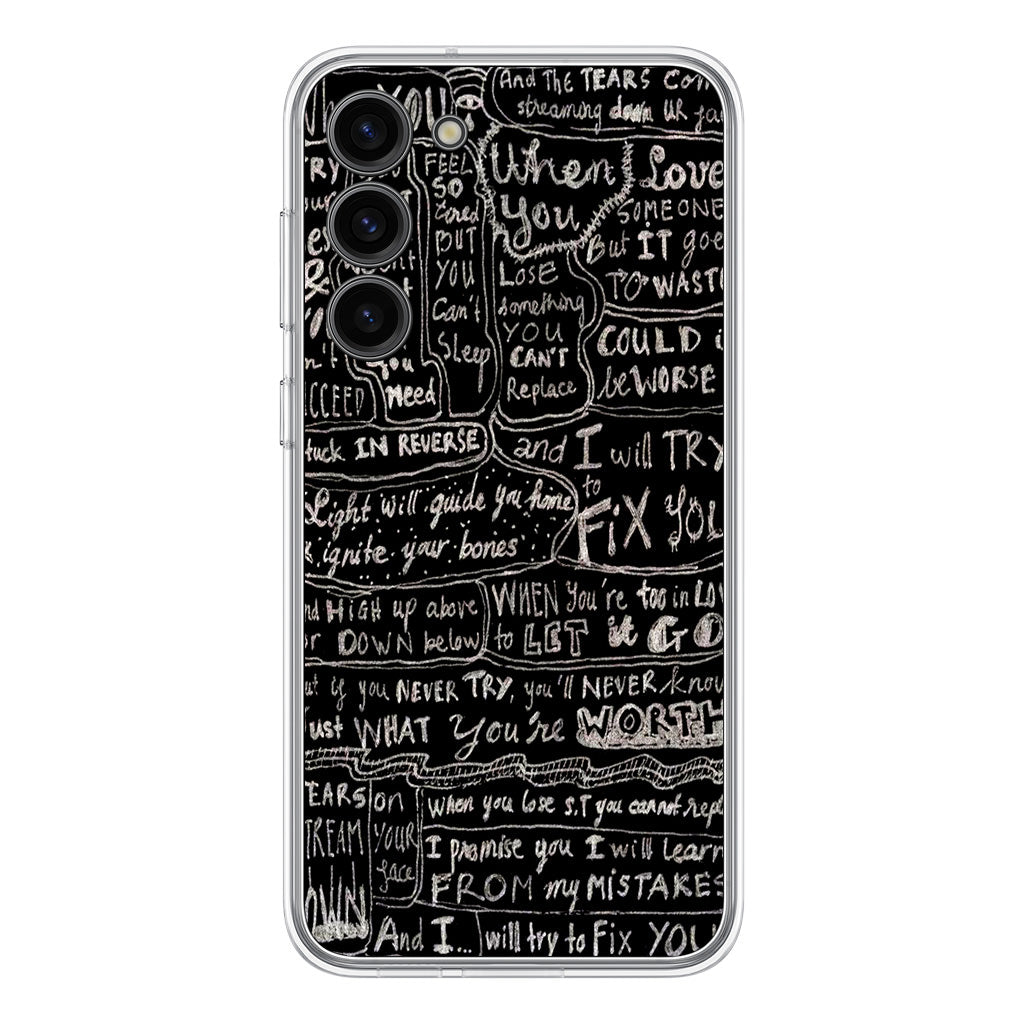 Fix You Lyrics Samsung Galaxy S23 / S23 Plus Case