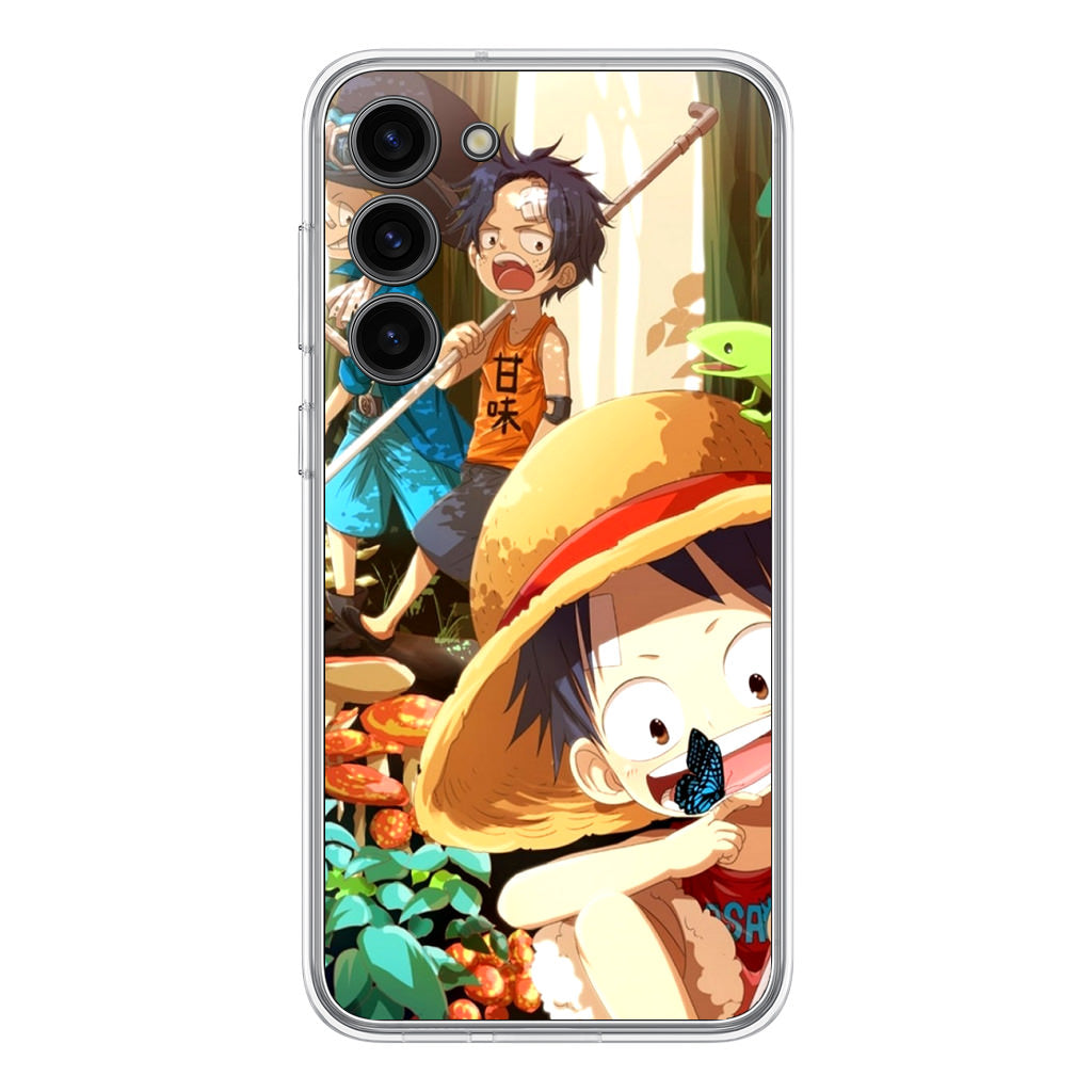 One Piece Little Sabo Ace Luffy Cute Samsung Galaxy S23 / S23 Plus Case