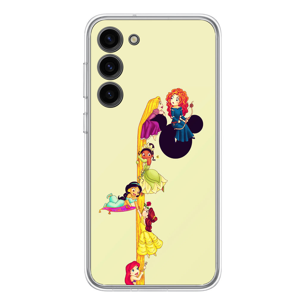 Princesses Climbing Rapunzel's Hair Samsung Galaxy S23 / S23 Plus Case