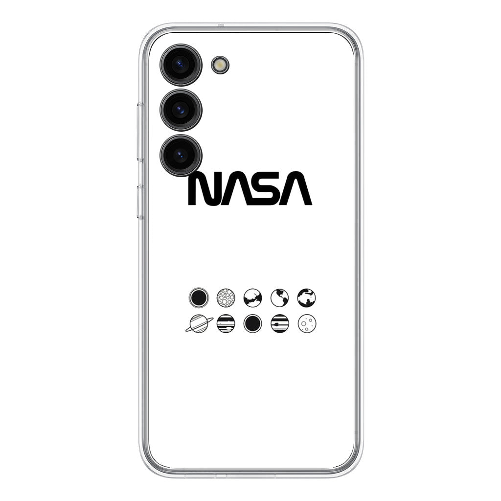 NASA Minimalist White Samsung Galaxy S23 / S23 Plus Case