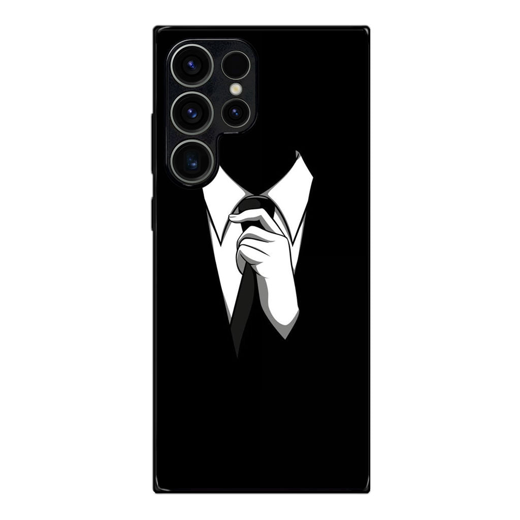 Anonymous Black White Tie Samsung Galaxy S23 Ultra Case