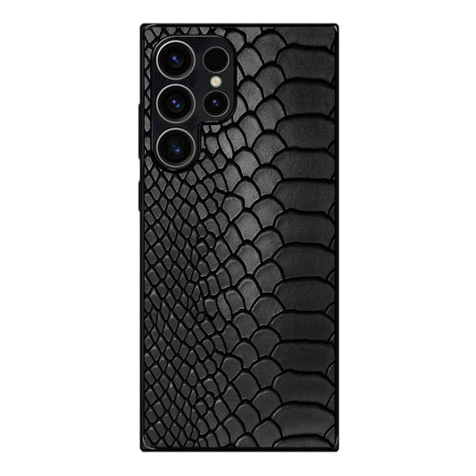 Black Snake Skin Texture Samsung Galaxy S23 Ultra Case