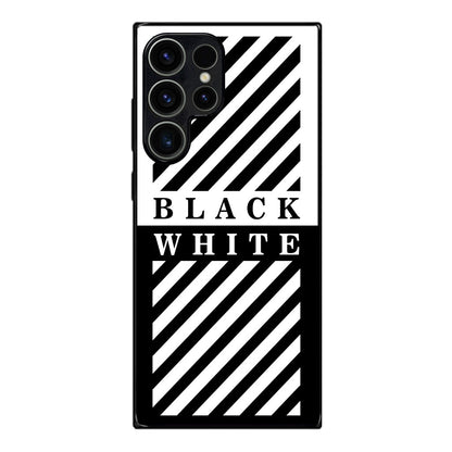 Black White Stripes Samsung Galaxy S23 Ultra Case