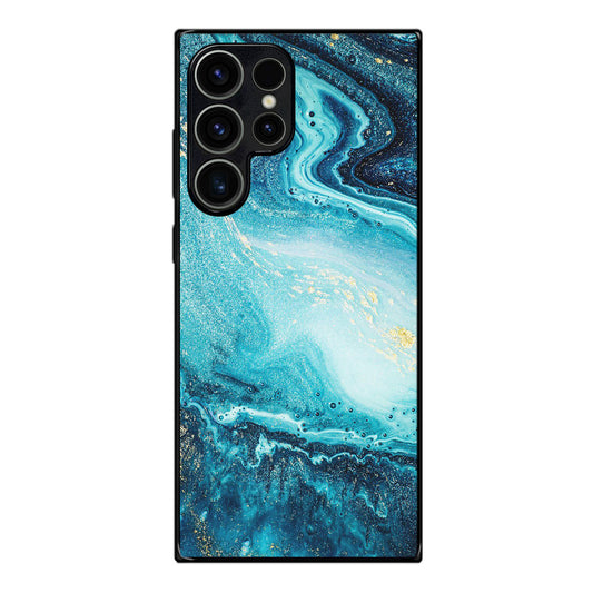 Blue Water Glitter Samsung Galaxy S23 Ultra Case