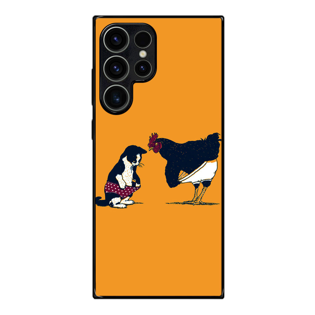 Cat Chicken Yellow Underwear Cute Samsung Galaxy S23 Ultra Case