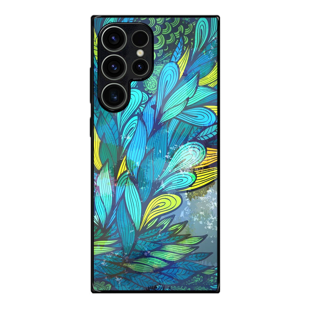 Colorful Art in Blue Samsung Galaxy S23 Ultra Case