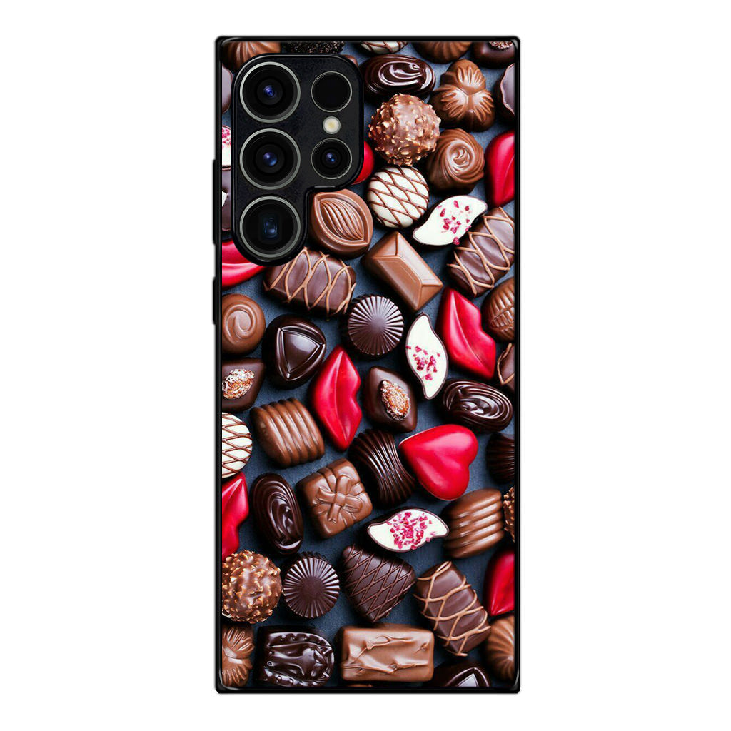 I Love Choco Pattern Samsung Galaxy S23 Ultra Case