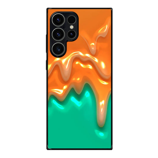 Orange Paint Dripping Samsung Galaxy S23 Ultra Case