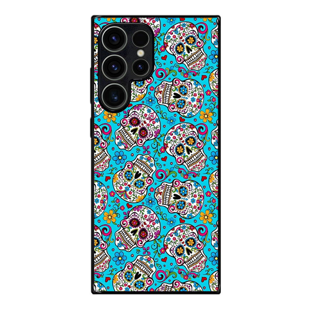 Skull Floral Sugar Samsung Galaxy S23 Ultra Case